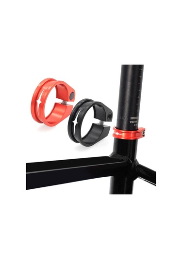 Sones Dağ Yolu Bisikleti Alüminyum Kilitli Sele Borusu Kelepçeleri Sele Borusu Kelepçe Halkası Bağlantı Parçaları 31,8 Mm Kırmızı