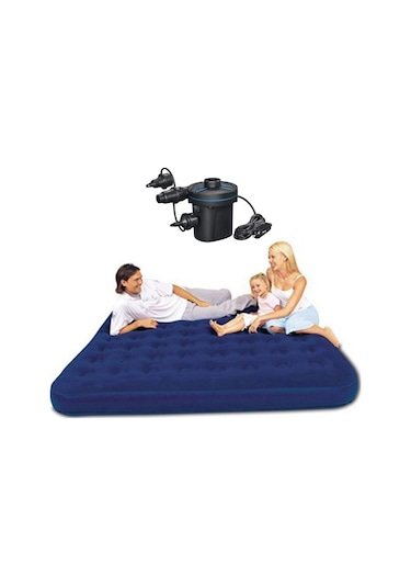 Bestway Bw110 Üç Kişilik Şişme Yatak Çakmaklık Otomatik Pompa Lacivert