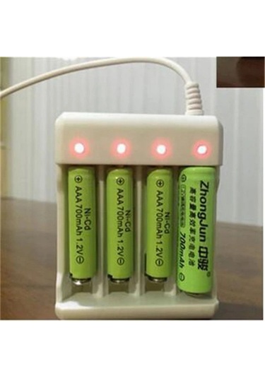 Globalbloom 1 Adet 4 Yuvalı Aa Aaa Ni-mh Pil Şarj Cihazı Usb Hızlı Şarj Led Göstergeli Güvenli