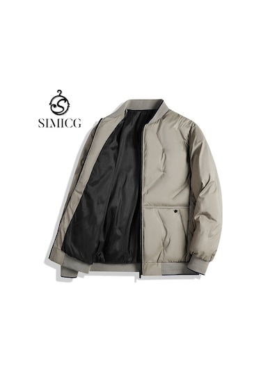 Erkekler İçin Bol Günlük Pamuklu Ceket, Çok Yönlü Erkek Ceketi Haki