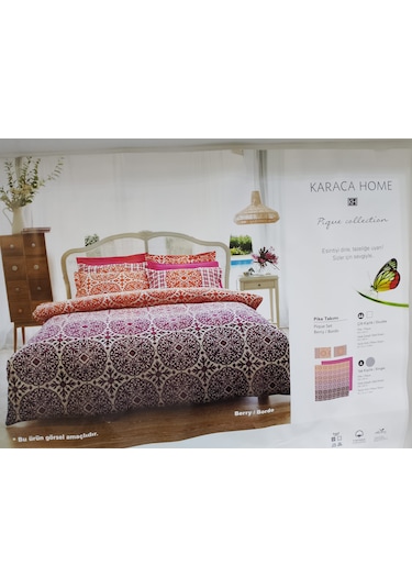 Karaca Home Bery Bordo %100 Pamuk/cotton Tek Pike Takımı