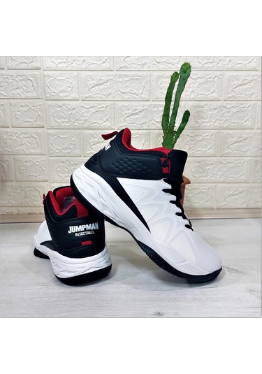 Jump 28652 Beyaz Boğazlı Basket Spor Ayakkabı Beyaz