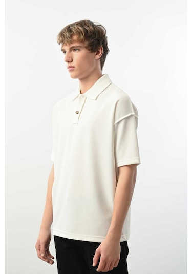 Polo Yaka Ekru Tshirt Ekru
