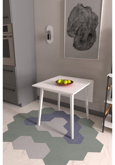 Vilinze Avanos Katlanır Mdf Ahşap Mutfak Masası - 70x80 Cm Beyaz