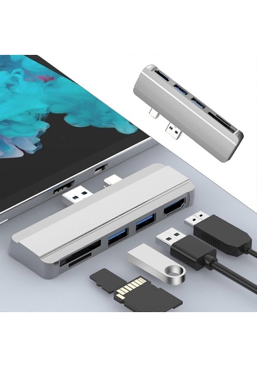 Surface Pro 4, 5, 6 Sıcak Değiştirme İçin Usb Hub 3.0 Yerleştirme İstasyonu Ayırıcı