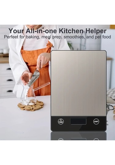 Dashanshop Innosinpo K210h Mutfak Terazisi 304 Paslanmaz Celik Lcd Ekran Tip C Sarjli 14 97 Kg Gram Ve Ons Firin Pisirme İcin -