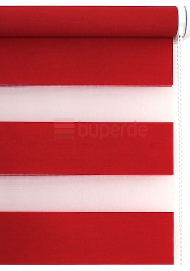 Buperde Kırmızı Eko Zebra Stor Perde