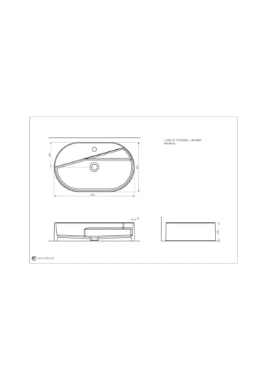Seramiksan Livello Tezgah Üstü Yuvarlak Batarya Delikli Lavabo 65 CM