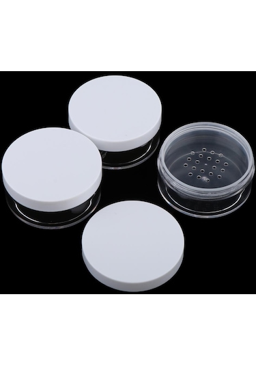 Homyl 3 Lot Boş Toz Pudra Allık Saklama Kabı Talk Pudrası Beyaz