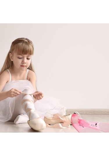 Taşınabilir File Dans Ayakkabısı Çantası Nefes Alabilen Saklama Kesesi Kız Çocuk Bale Düzenleyici Çantalar İpli Ayakkabı Keseleri Pembe