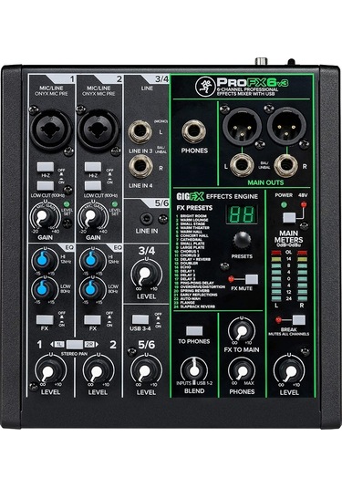 Mackie Profx6 V3 6-Kanal Usb Deck Mikser