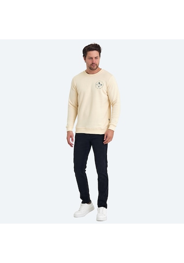 The Crow LIFE Erkek  Bej Sweatshirt
