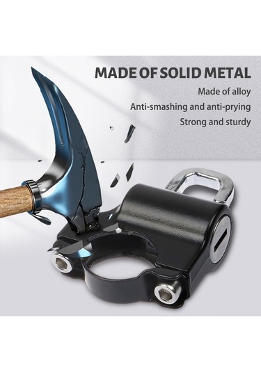 Pazly Suofeng Önleyici Motosiklet Kilidi Kask Hırsızlık Evrensel Çelik Çap, Anahtarlı, 22-26mm 2 - Vx