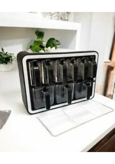 Barones Baharatlık 9 Parça Gri - Beyaz