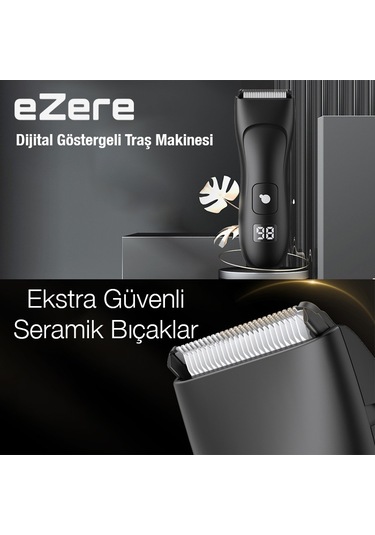 Ezere Su Geçirmez Dijital Göstergeli Saç Sakal Vücut Tıraş Makinesi
