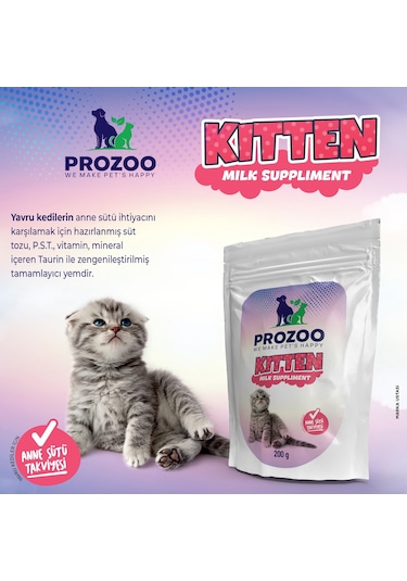 Prozoo Yavru Kedi Süt Tozu Anne Sütü Takviyesi 200 G