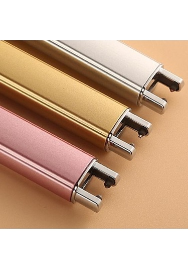 Pazly Rose Gold Darbe Ateşleyici, Çift Emniyet Anahtarlı, Alevsiz, Rüzgar Geçirmez, Usb Şarj Edilebilir, Mutfak Ve Kamp İçin Uygun Çok Renkli