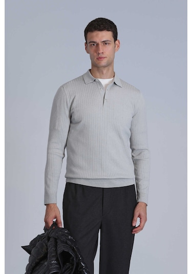 Lufian Erkek Kazak 112090127 Açık Gri Açık Gri