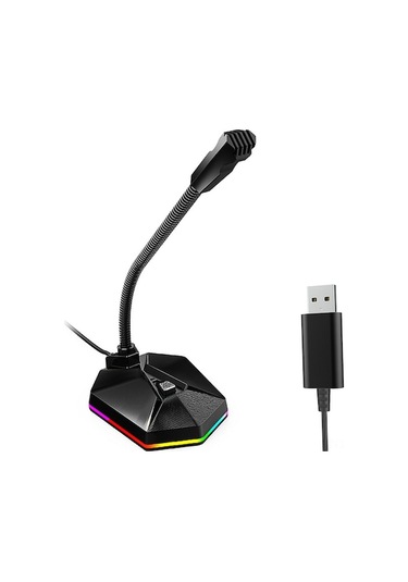 Didadodo Usb Oyun Mikrofonu - Rgb Led Aydınlatmalı, Gürültü Önleyici, 360 Ses Alma, Ayarlanabilir Metal Boyunlu