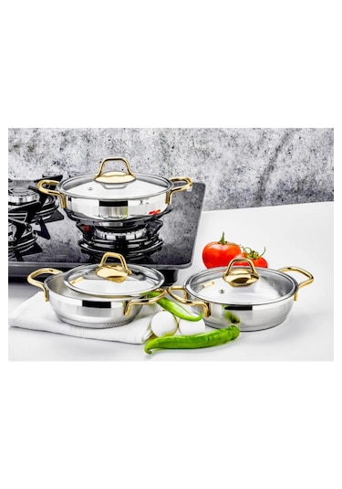 Özlife Ada 6 Parça Omlet Seti Sade Gold