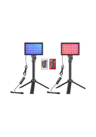 Andoer Rgb Dolgu Işığı Led Video Işıkları Siyah 2'li Paket Siyah