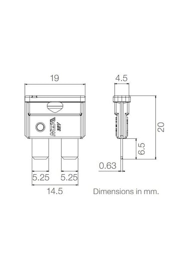 5 Adet 25 Amper Beyaz Standart Bıçak Sigorta 25A MTA