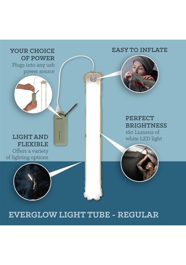 Aubyhe Usb Şarjlı Pvc Çadır Işığı - L 65cm Mavi, Parlaklık Ayarlanabilir, Çevre Kabuğu + Pe Çanta İçerir Çok Renkli