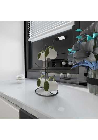 Suntel Tezgah Üstü Kupa Bardak Askılığı Mat Siyah