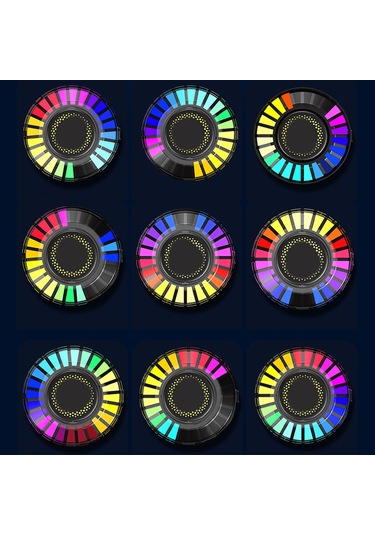 Springsun Rgb Müzik Ritmi Lambası, Akıllı Mikrofonlu Ses Kontrol, 32 Bit Led Işık Gösterimi, Manyetik Araç/ofis Dekorasyonu, 2 Adet Paket F5 Modeli Diğer