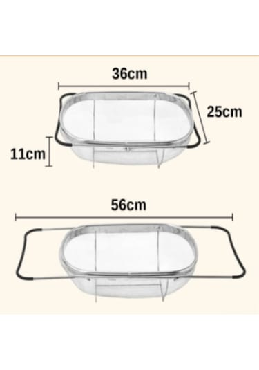 Ximistore9 Çelik Gıda Süzgeci Sepeti, Genişletilebilir Lavabo Aksesuarı, Sebze-meyve Yıkama Ve Süzme Sepeti Gümüş