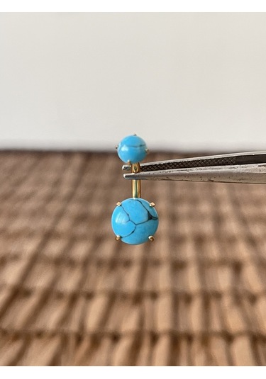Yüksek Kalite G23 Titanium Doğal Firuze Taşlı Titanyum Göbek Piercingi Taş 10mm DUMMY 236121491 429