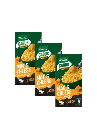 Knorr Çabuk Mac & Cheese Peynirli Makarna 212 Gr X 3 Adet