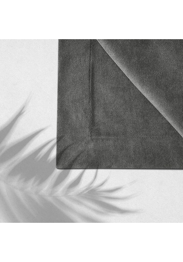 Kadife Dokulu Masa Örtüsü Gri Rengi