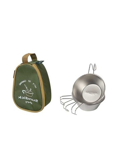 Ebitda 4 Adet 310ml Paslanmaz Çelik Sierra Kupası, Taşınabilir Piknik Sofrası, Barbekü, Kamp Kupa Kaseleri Metalik METALİK