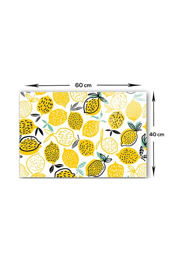 Decorita Sarı Limonlar | Cam Ocak Arkası| 40cm X 60cm