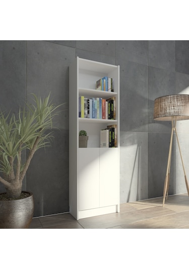 Kuta Flat56 Kitaplık 2 Kapaklı Kütüphane Çok Amaçlı Dolap (498404075)