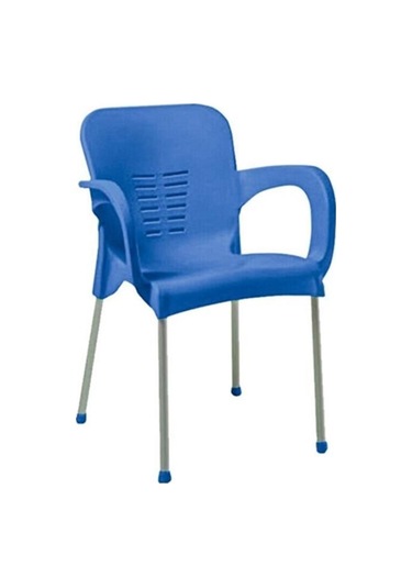 Sadikplastik 4 Adet Metal Ayaklı Eyfel Plastik Sandalye Mavi