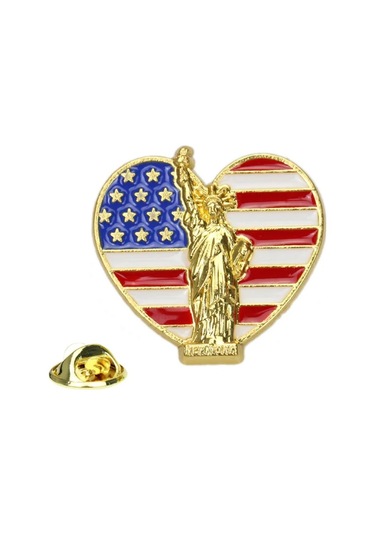 Dünyaca Ünlü Bina Broşu Kalp Şekli Bayrağı Hatıra Anı Çinko Mp276-9 Mp276-9 Çok Renkli