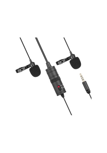 Çift Çok Yönlü Yaka Mikrofonu Yaka Clip-kondenser Mikrofon,siyah