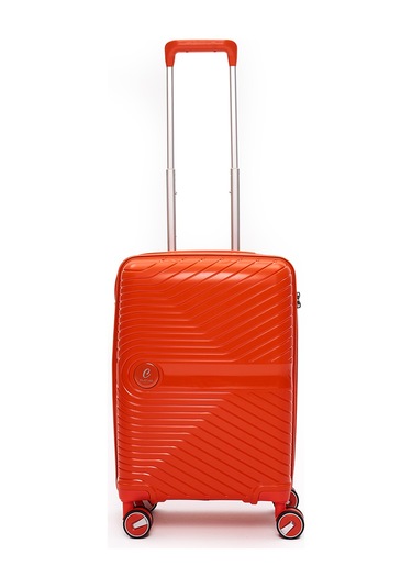 Elatae Exclusive Pro Polipropilen Kırılmaz 3'lü Valiz Seti Büyük - Kabin Boy Ve Makyaj Çantası Turuncu 5239