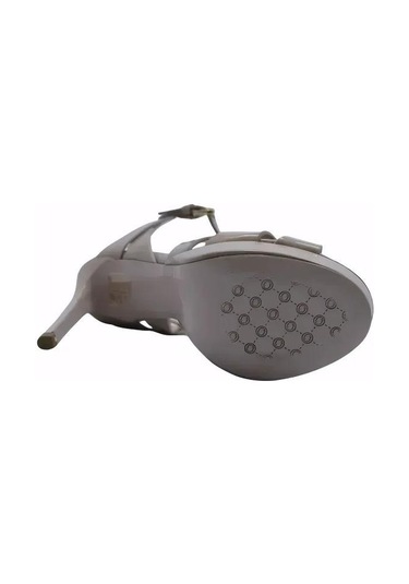 Poletto Hakiki Deri Bej Sandalet Topuklu 6564 210-877 Bej