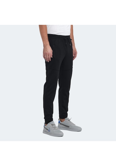 Slazenger ONLY IN Erkek Fermuar Cepli Siyah Eşofman Altı