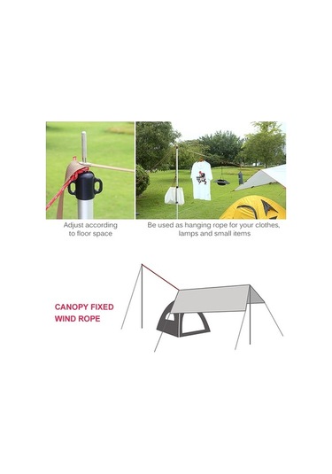 Pazly 3 Metre Naylon Çadır İpi - Siyah/kırmızı/ordu Yeşili/kahverengi - 2 Cm Genişlik - 200 Gr Paket Haki