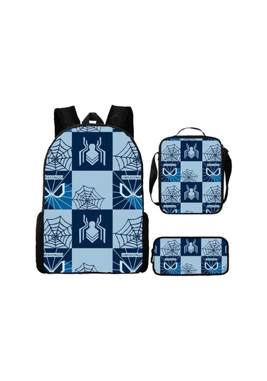 Örümcek Adam Yeni Sırt Çantası Büyük Kapasiteli Öğrenci Kişilik Okul Çantası Üç Parça Seti Stil 10