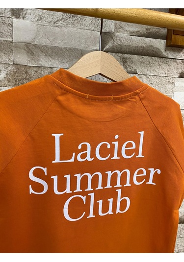 Laciel Paris Summer Clup Oversize Çocuk Tişört Turuncu