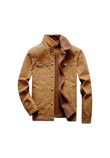 Alaska The Last Frontier R.lion Kürklü Kot Mont Premium Denim --k.camel-- Camel