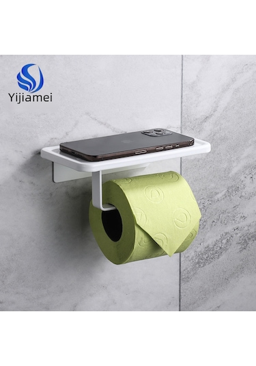 Yunboo Alüminyum Banyo Kağıt Tutucu - Telefon Konumlandırma Özelliği, Delme Olmayan/delmeli İki Kullanıma Uygun, Modern Minimalist Tasarım, Siyah G Modeli Diğer
