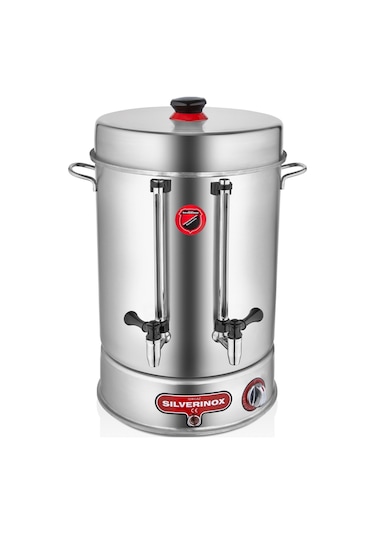 Işıkgaz Silverinox 120 Bardak Çevirmeli Metal Musluklu Çay Makinesi Gri