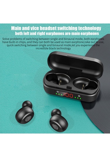 Vkemall Siyah Ip67 Su Geçirmez Bt5.0 Kulaklıklar: Otomatik Eşleşme, Mikrofonlu Hd Konuşma, Akıllı Gürültü Engelleme, Hifi Ses
