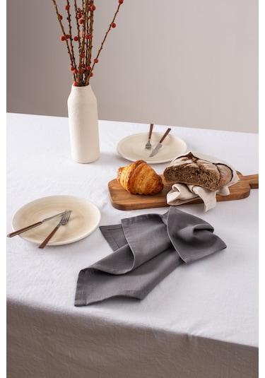 Wellstil Premium Keten Peçete 2'li 40 x 40 Gri
